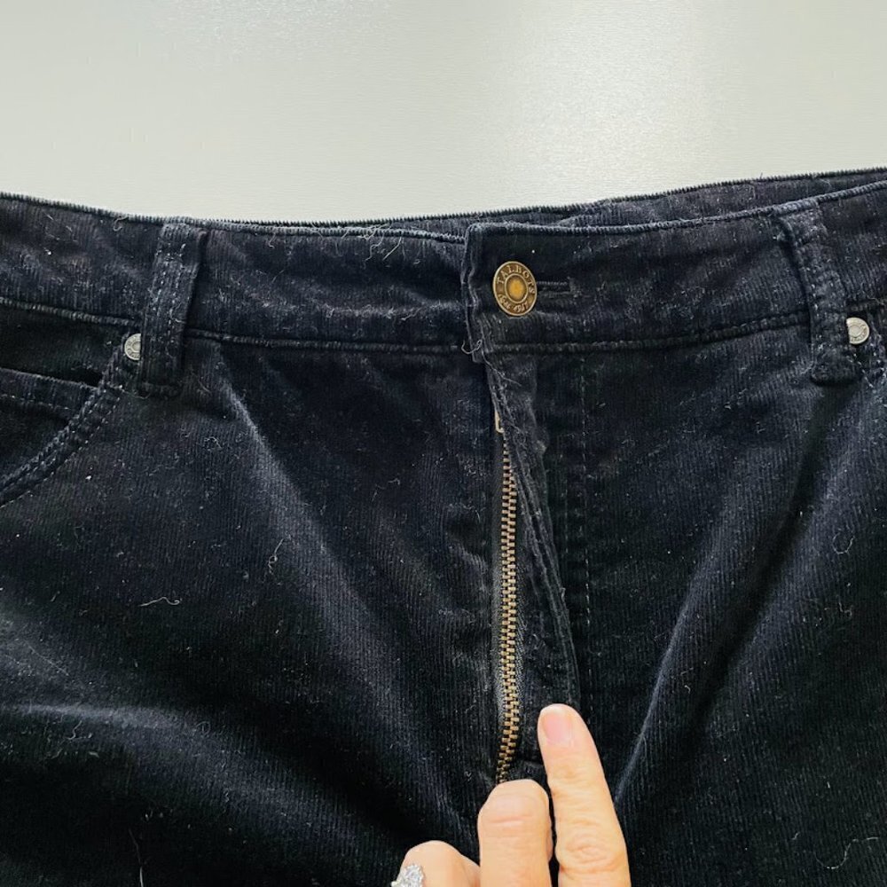 Talbots Pant Trouser High Waist Straight Leg Corduroy Black Classic Holiday Plus - Picture 2 of 9
